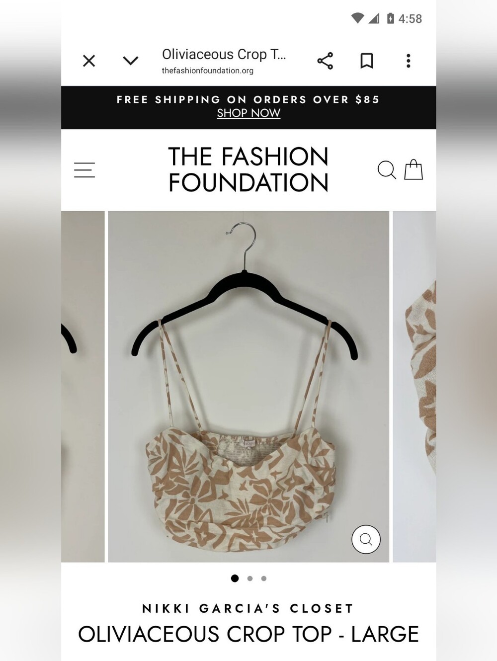 Oliviaceous Crop Top - Cream & Tan Floral - From Nikki Bella's Closet - 💋